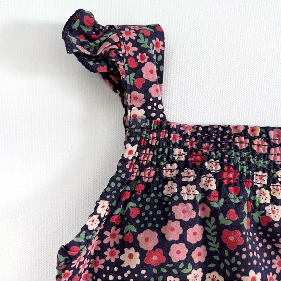 Lilly+Sid Ditsy Floral Dungarees Organic Cotton Jumpsuit 18-24 Months - Picture 3 of 9